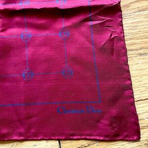 Christian Dior Burgundy Silk Scarf